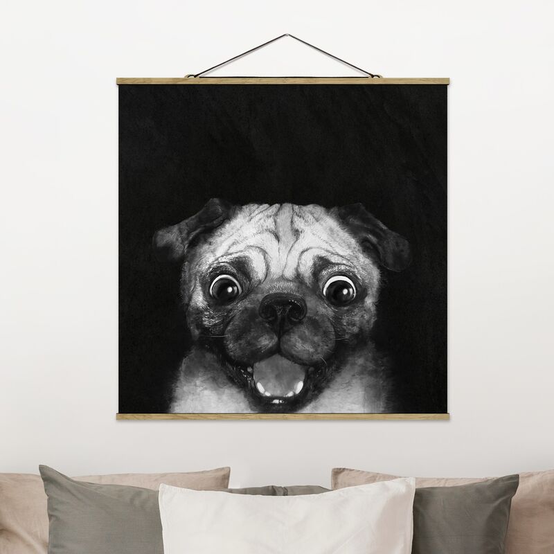 Imagen de tela - Laura Graves - Illustration Dog Pug Painting On Black And White - Cuadrado 1:1 Dimensión LxA: 35cm x 35cm
Imagen de tela - Laura Graves - Illustration Dog Pug Painting On Black And White - Cuadrado 1:1 Dimensión LxA: 35cm x 35cm