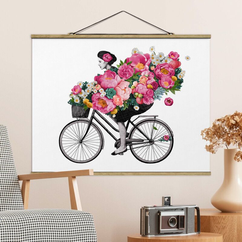 Imagen de tela - Laura Graves - Illustration Woman On Bicycle Collage Colorful Flowers - Apaisado 3:4 Dimensión LxA: 75cm x 100cm
Imagen de tela - Laura Graves - Illustration Woman On Bicycle Collage Colorful Flowers - Apaisado 3:4 Dimensión LxA: 75cm x 100cm