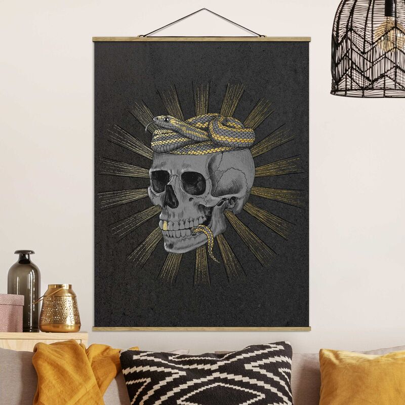 Imagen de tela - Laura Graves - Illustration Skull And Snake Black Gold - Alto 4:3 Dimensión LxA: 133.5cm x 100cm
Imagen de tela - Laura Graves - Illustration Skull And Snake Black Gold - Alto 4:3 Dimensión LxA: 133.5cm x 100cm