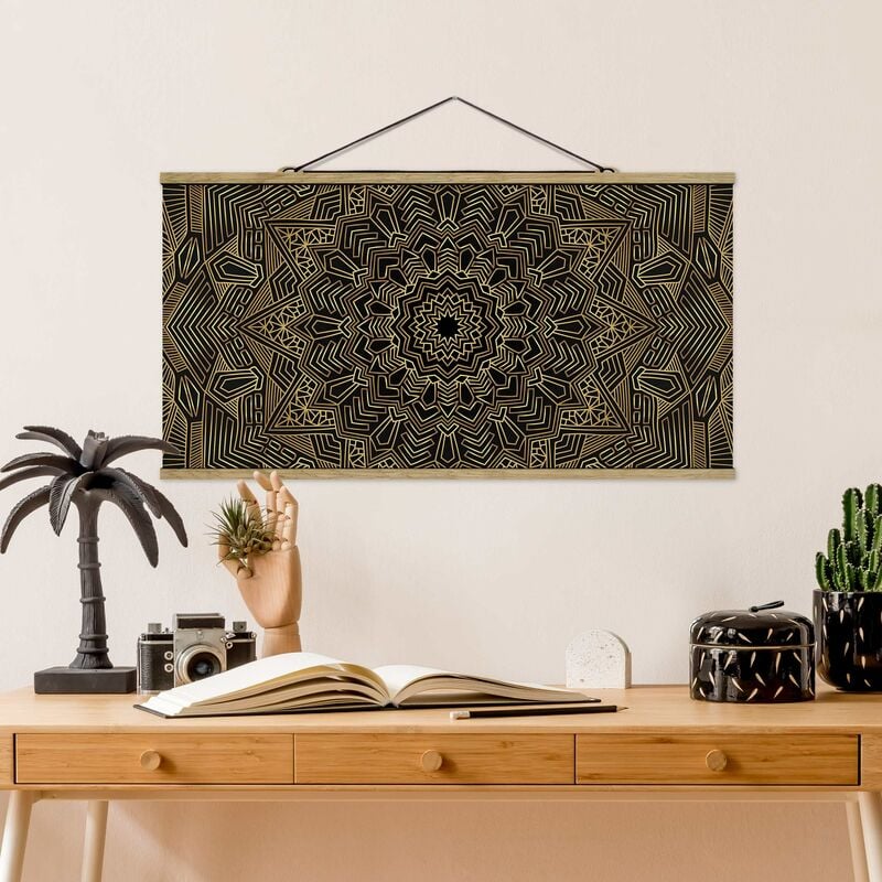 Imagen de tela - Mandala Star Pattern Gold Black - Apaisado 1:2 Dimensión LxA: 40cm x 80cm
Imagen de tela - Mandala Star Pattern Gold Black - Apaisado 1:2 Dimensión LxA: 40cm x 80cm