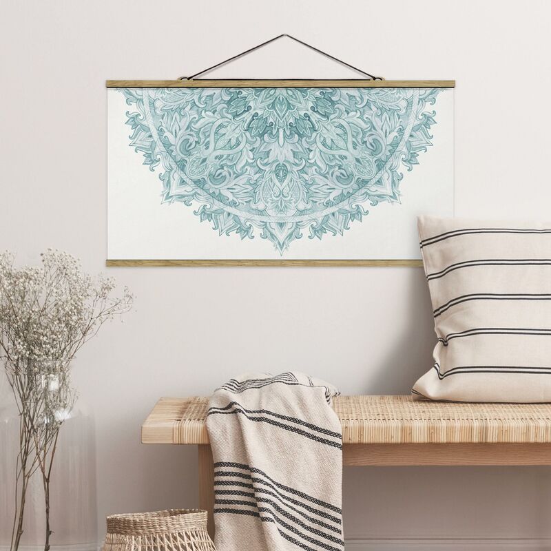 Imagen de tela - Mandala Watercolor Ornament Semi Turquoise - Apaisado 1:2 Dimensión LxA: 25cm x 50cm
Imagen de tela - Mandala Watercolor Ornament Semi Turquoise - Apaisado 1:2 Dimensión LxA: 25cm x 50cm