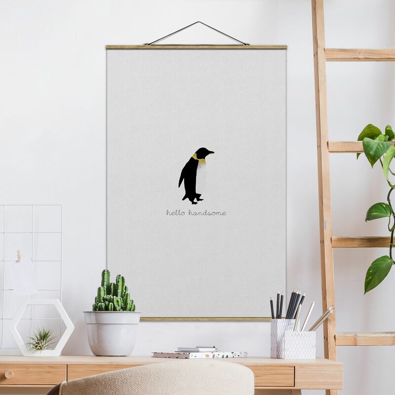 Imagen de tela - Penguin Quote Hello Handsome - Alto 3:2 Dimensión LxA: 75cm x 50cm
Imagen de tela - Penguin Quote Hello Handsome - Alto 3:2 Dimensión LxA: 75cm x 50cm