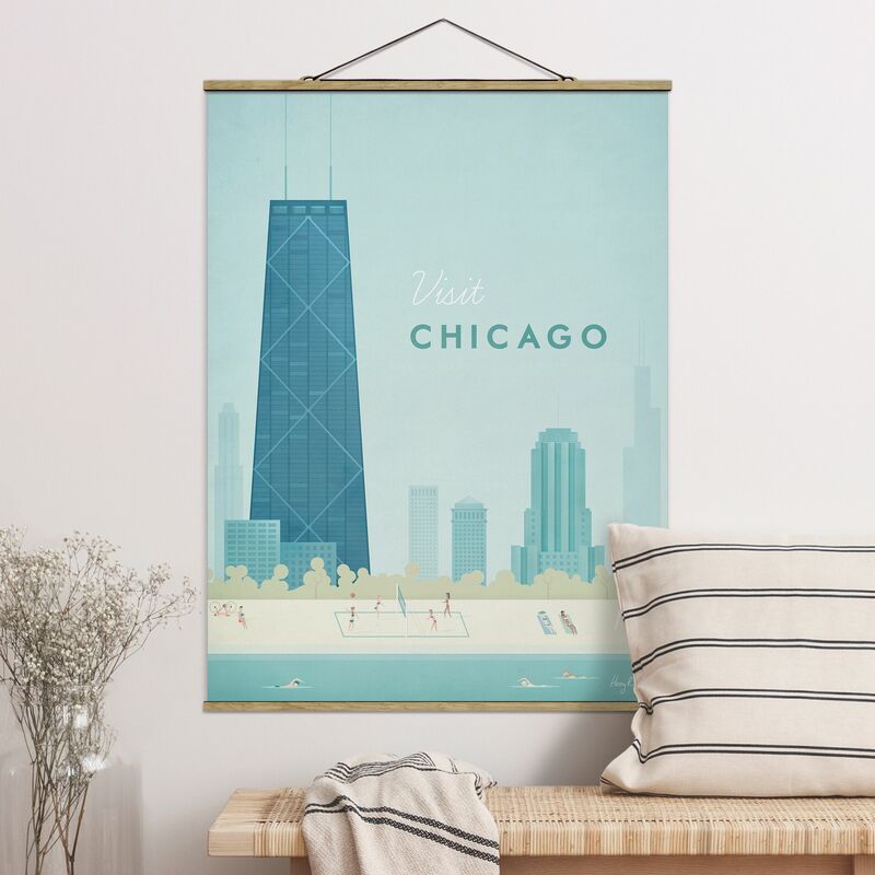 Imagen de tela - Travel Poster - Chicago - Alto 4:3 Dimensión LxA: 133.5cm x 100cm
Imagen de tela - Travel Poster - Chicago - Alto 4:3 Dimensión LxA: 133.5cm x 100cm