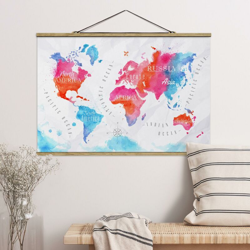 Imagen de tela - World Map Watercolor Red Blue - Apaisado 2:3 Dimensión LxA: 66.5cm x 100cm
Imagen de tela - World Map Watercolor Red Blue - Apaisado 2:3 Dimensión LxA: 66.5cm x 100cm