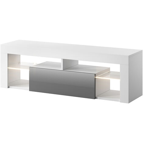 Selsey Bianko Meuble Tv Banc Tv Cm Blanc Mat Gris Brillant