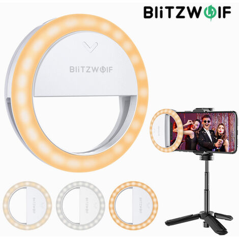 BlitzWolf BW SL0 Pro LED Lumière Ring Light Clip on Fill Light Mini