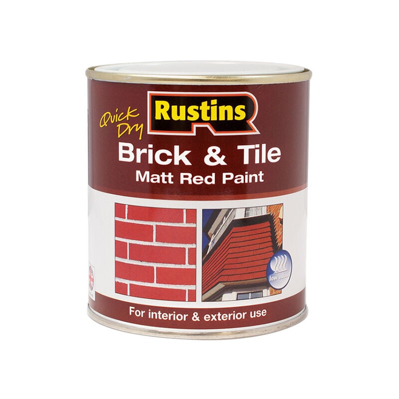 Rustins BRITW250 Quick Dry Brick Tile Paint Matt Red 250ml RUSBTPMR250Q