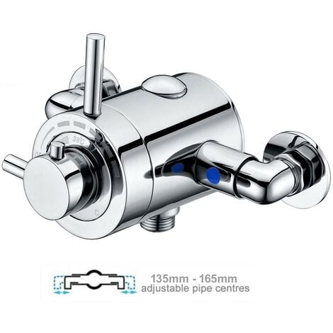 Thermostatic Concentric Exposed Shower Mixer Valve 135mm 165mm Centres