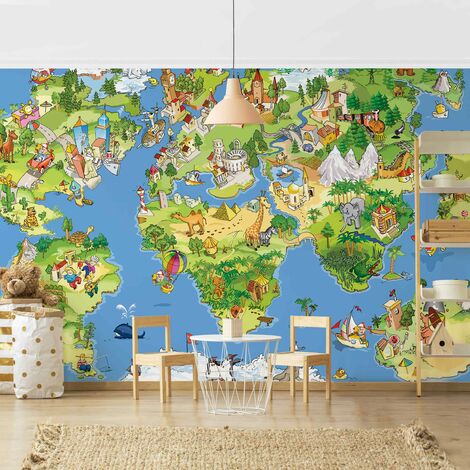 Kinderzimmer Weltkarte Fototapete Great And Funny Worldmap