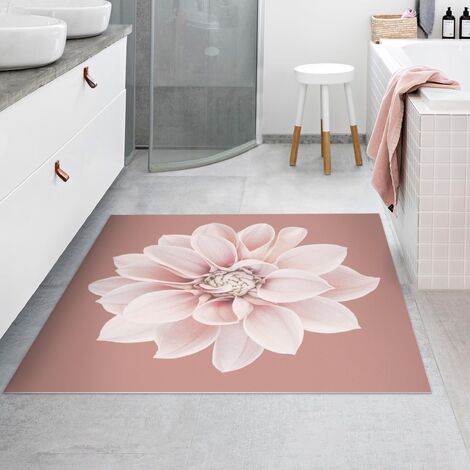 Vinyl Teppich Dahlie Beigerot Rosa Quadrat Gr E Hxb Cm X Cm