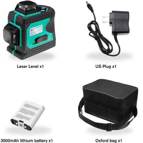 D Lignes Niveau Laser Vertes Auto Nivelant Niveau Horizontal