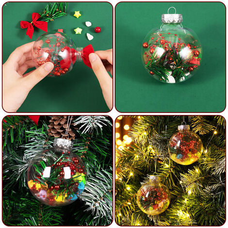 CASARIA Weihnachtskugeln transparent mit Füllung Christbaumschmuck