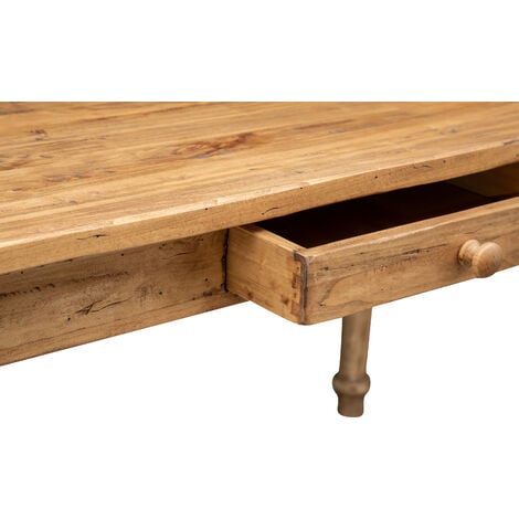 Mesa De Centro De Estilo Country De Madera Maciza De Tilo Acabada Con