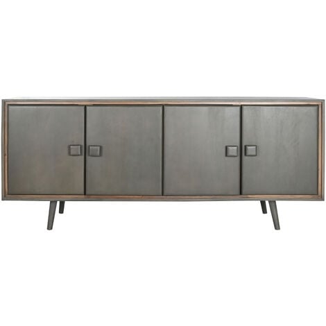 Buffet Meuble De Rangement En Bois Coloris Gris Fonc Longueur X