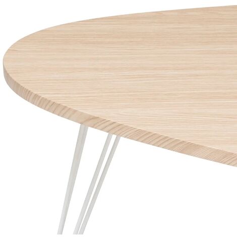 Table Basse En Bois Coloris Ch Ne Clair Et M Tal Blanc Longueur X