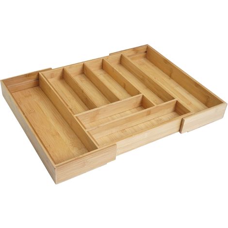 Range Couverts HHG 559 Organisateur De Tiroir Bambou Extensible 35