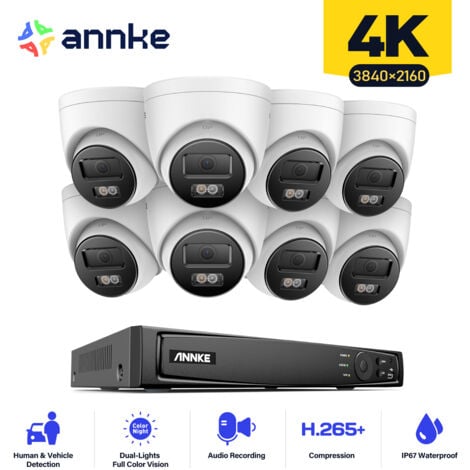 Annke Ch Kit De Vid Osurveillance Nvr Mp Cam Ras Tourelle Cam Ra