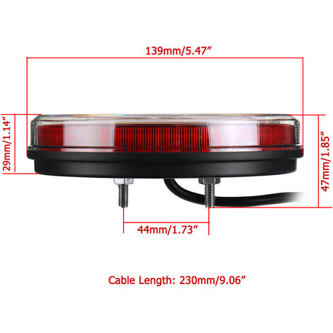 Luz trasera LED redonda de 5 3 para remolque de camión luz trasera de