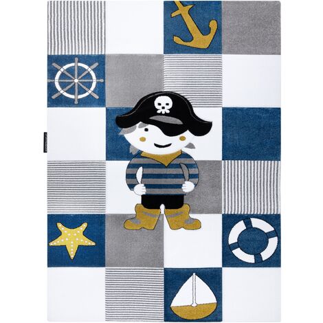 Carpet PETIT CORSAIR PIRATE SHIP ANCHOR Blue Blue 180x270 Cm