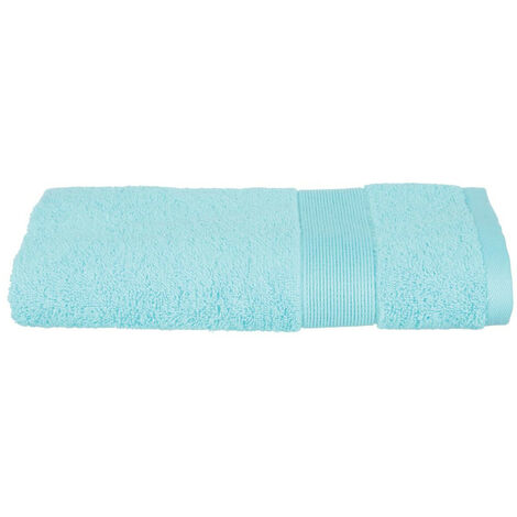 Lot de 2 Serviettes de toilette en Coton Bleu aqua tissu éponge 50 x 90