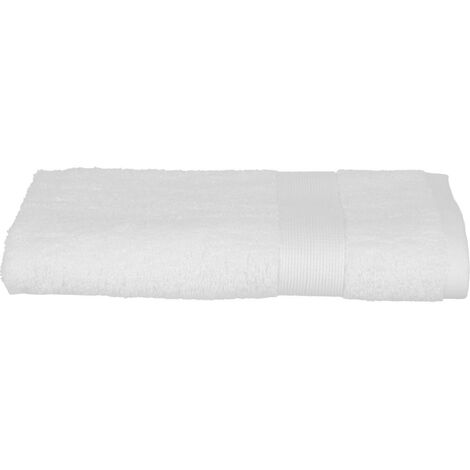 Lot de 2 Serviettes de toilette en Coton Blanc tissu éponge 50 x 90 cm