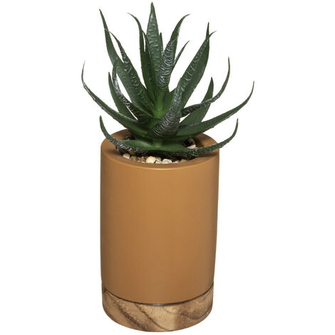 Plante Artificielle Pot En Ciment Et Bambou D X H Cm Atmosphera