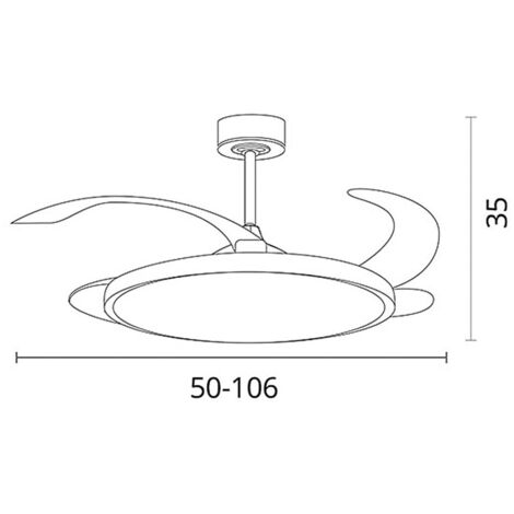 L Mpara Ventilador Slim Con Motor Dc Blanco Aspas Retr Ctiles W Led