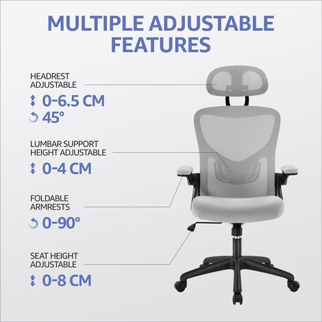 Yaheetech Chaise De Bureau Fauteuil De Bureau En Maille Ergonomique