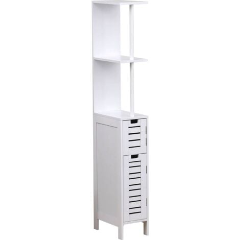 Espacio pequeño columna mdf blanco 2 puertas 2 estantes miami Tendance