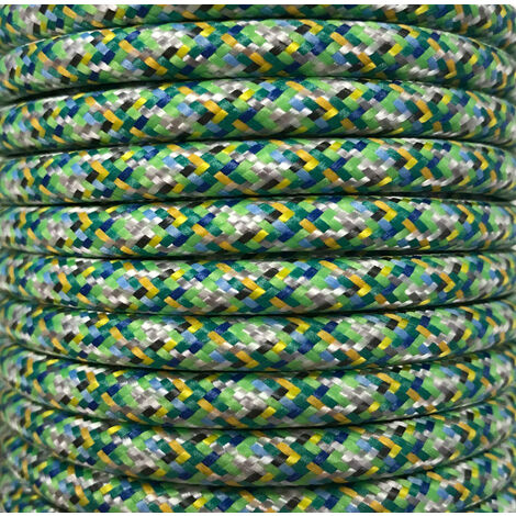 Bobina Metros Cable Decorativo Textil Verde Pixel Brillo Cir Pi