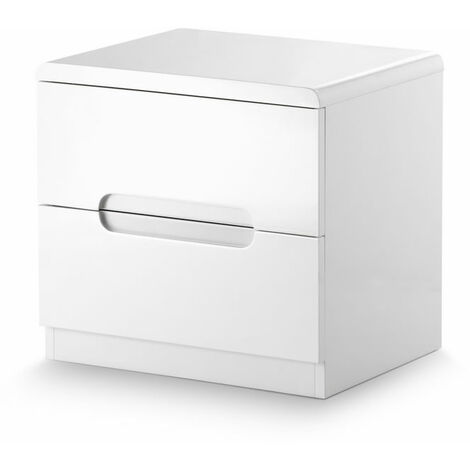 Grant White High Gloss Drawer Bedside Table