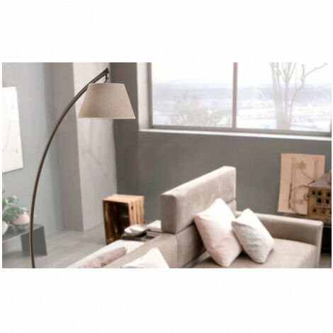 Lampadaire Arqu Susi M Tal Tissu Gris