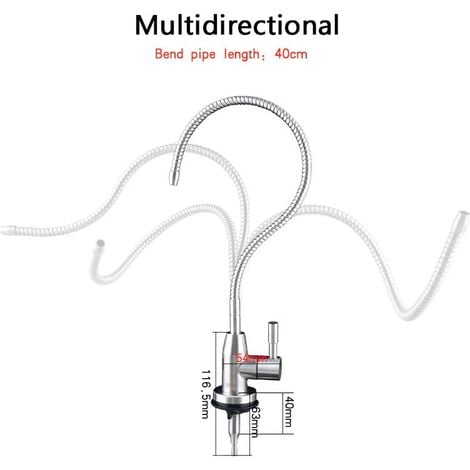 Grifo Para Osmosis Inversa Flexible Acero Inoxidable