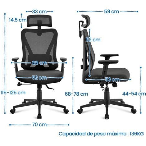 Yaheetech Silla De Oficina Ergonomica Silla Reposabrazo Reposacabeza