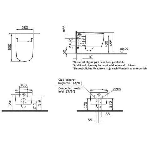 Pack Bati Support Geberit Et Wc Douche Suspendu Vitra V Care