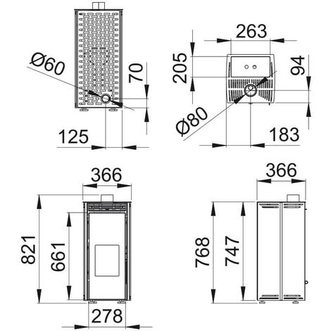 Poêle à pellet SANS ELECTRICITE FREE 6 kW couleur blanc