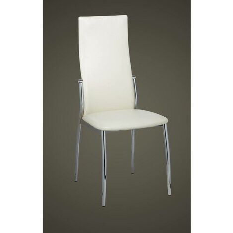 Hommoo Sillas de comedor 4 unidades cuero sintético blanco