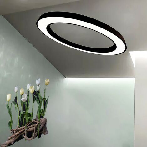 Plafonnier Led Gea Luce Flor Pg Noir 4100lm 3000k Plafonnier Moderne