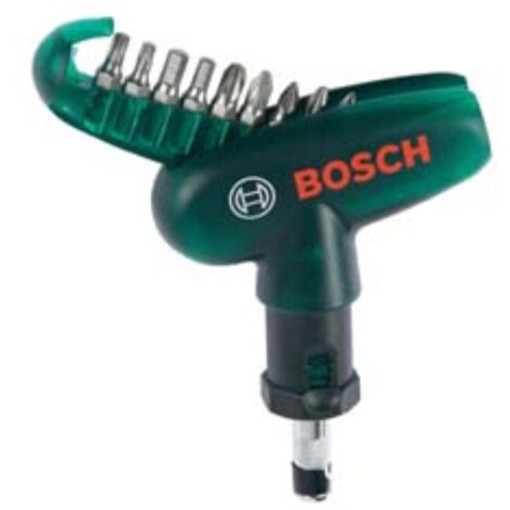 Set Inserti Con 9 Bit E Cacciavite A Cricchetto 1 Pezzi Bosch