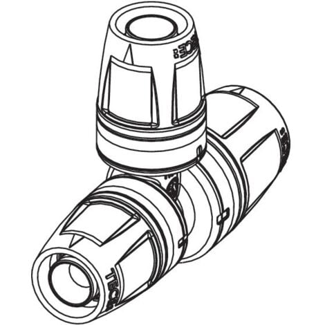 Tece logo Push T Stück reduziert Dimension 25x16x16mm PPSU