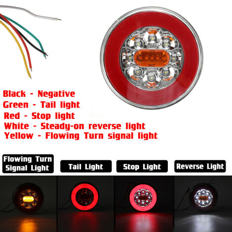 V Led Hamburger Rear Tail Lights For Truck Lorry Van Caravan Bus Camper