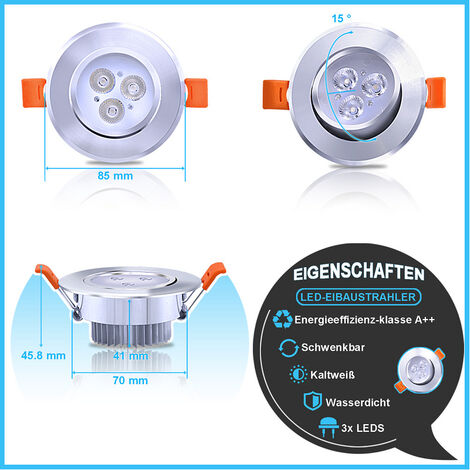 Hengda Lot De Spots Led Encastrables Spot Encastrable Led W Equ