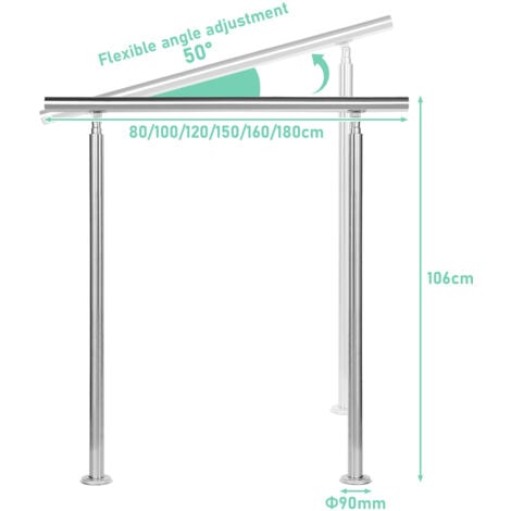 Deactive Rampe Descalier En Acier Inoxydable Main Courante Balustrade