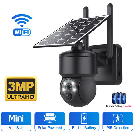 Camera De Surveillance Solaire Exterieure PTZ 3MP 2 4Ghz WiFi Filaire