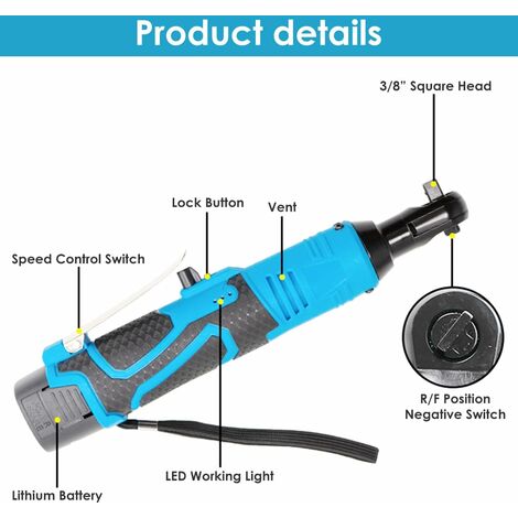 Cle A Cliquet Electrique Sans Fil 100 Nm Avec Batteries 18 V 4000mAh 3