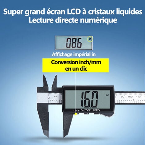 Pied A Coulisse 150mm Ecart 0 2mm Affichage Numerique Grand Ecran LCD