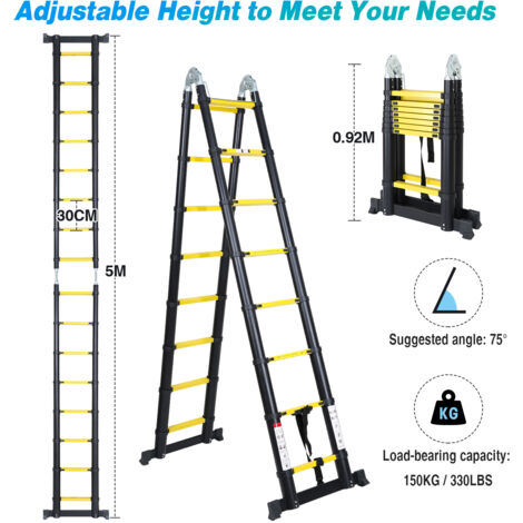 Hengda Escalera Telesc Pica M Escalera Telesc Pica Plegable