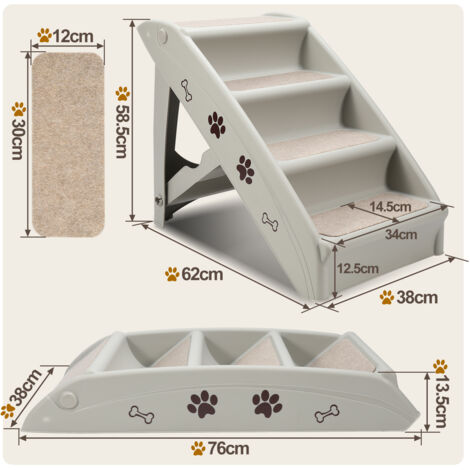 Hengda Escalera De Pl Stico Plegable De Pelda Os Para Perros De Hasta