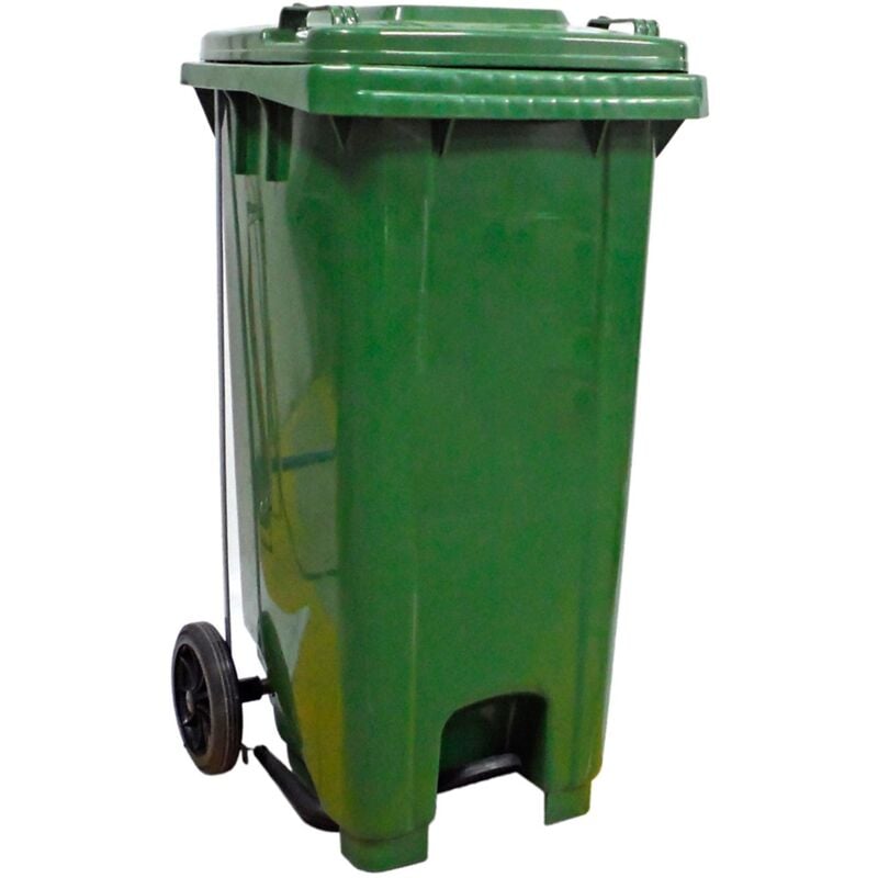 Contenedor De Basura 120L Con Pedal Verde