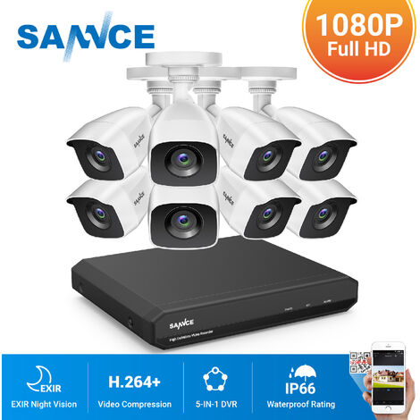 SANNCE 8CH 1080p système de caméra de sécurité 5 en 1 CCTV DVR